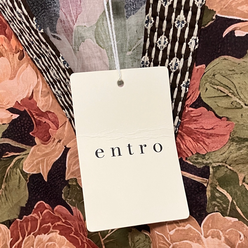 NWT Fall Entro Floral Top Blouse Shirt Large - Picture 10 of 14